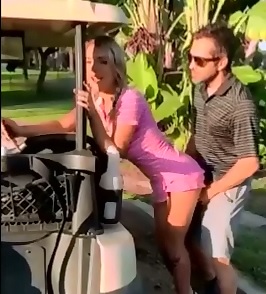 Gold Digger Fucks Bf on Public Golf Course 