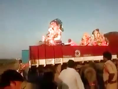 Hindus pollute river with religious idols.