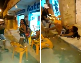 Woman is Beaten in the Street by Two Assholes