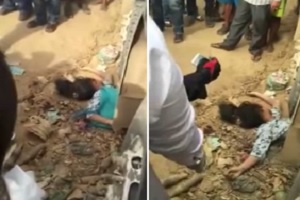 Horrible Accident Killed a Couple of Kids Stuck under a Bus Being dug out