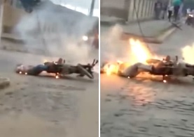 Incredible Video Shows Rider Spark Up Burn Alive
