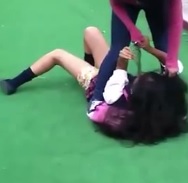 Catholic School Girl is Beaten by Larger Crazy Bitch