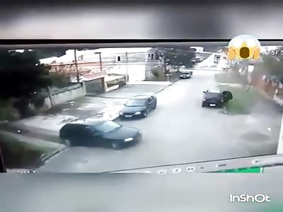 Victim being killed inside his car with multiple gun shots