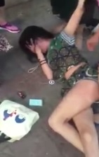 Cute Girl Beaten by Betrayed Wife and Her Friends