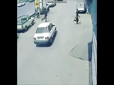 Man pursuing another gets hit by car
