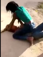 Girl prtends to be unconcious but gets up and gets beaten again