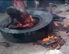 Horrific Video of Man being Lynched and Burned Alive 