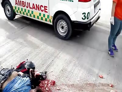 Biker Crushed by Truck and his Head Literally Exploded.... POP!