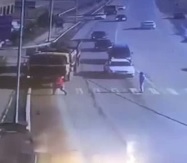 Pedestrian Crossing the Street is Crushed by Truck as Friend Watches in Horror