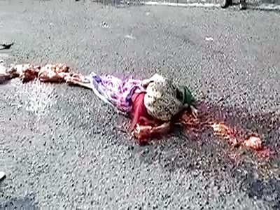 Girl Dragged and Ripped apart by a Truck on the Road