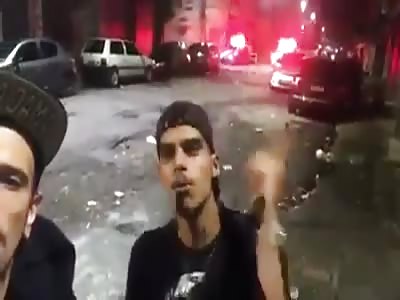 LOL: Morons Filming a Crime Scene Beaten by Police 