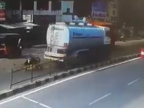 Couple on Motorcycle Crushed to Death by Oil Tanker