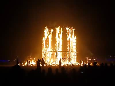 Man Commits Suicide Runs into Burning Man Flames