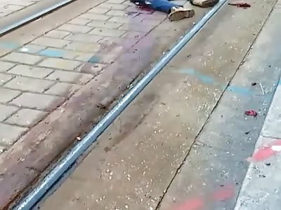 Man cut in half by Light Rail train near Lexington Market , Baltimore (longest video and better quality) 