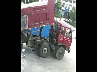 Worker Literally Crushed by his Own Garbage Truck