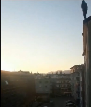 Turkish Suicide Girl Jumps and Misses Pad Smacks Ground
