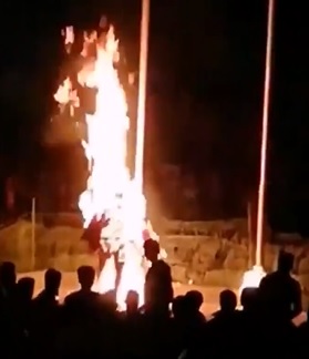 Villagers Burn Criminal at the Stake Old School Witch Style