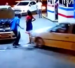 Pretty Girl in Dress Hit by Car from Behind and Crushed