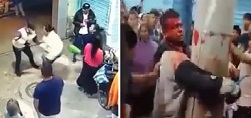 Man Attacks Woman Then is Publicly Beaten (CCTV & Attack)