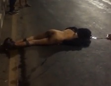 Dead Naked Woman on the Street as People Just Chill