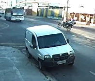 Biker Does Wheelie at Wrong Moment...Crushed by Bus