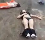 Womans Pants Pulled Down From Accident (Aftermath)
