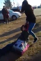 Woman Visits Her Husband in Prison and Gets Beat Girls