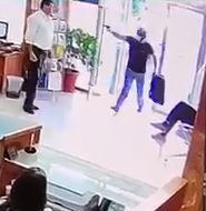 Big Ass Security Guard Taken out by Robber