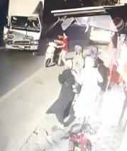 Fucked Up Looking Truck Goes Pedestrian Bowling