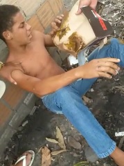 Thief Beaten and Forced to Eat Shit