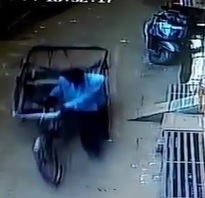 HOLY SHIT! Boy Falls From Building Lands in Rickshaw