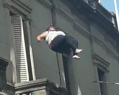Super Fat Heavyweight Woman Can't Fly (2 Angles)