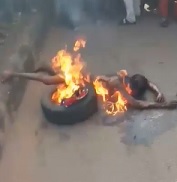 DAMN: Hot Female Thief Burned to Death in Brutal Justice Video