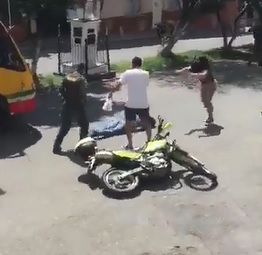LOL: Man Tries to Steal Police Motorcycle Gets Hit by Bus