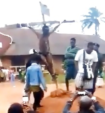 Thief Caught and Crucified In Congo.