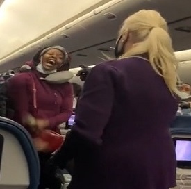 Crazy Bitch Goes Berserk on a Plane over Mask