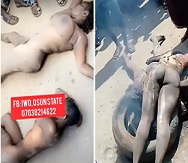 Female Kidnappers are Stripped, Beaten and Burned by Mob
