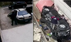 Mother Drives Off Rooftop Parking Area w/ Daughters