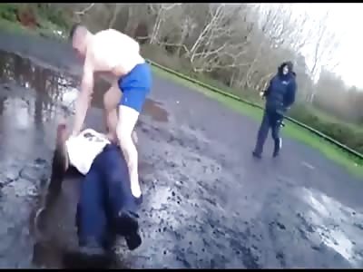 Fight Ends With Guy Literally Being Pounded Into The Ground