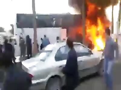 Bus fire in Iran