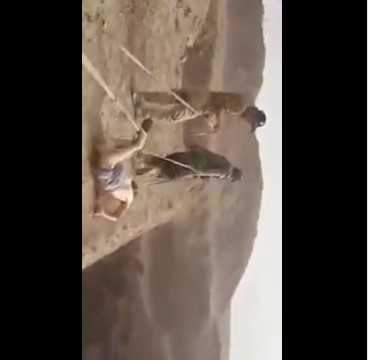 Daesh Member Caught , Dragged and Thrown Into a Fosse