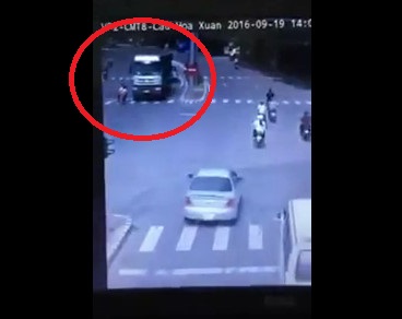 Truck Passes Over a Man And His Motorcycle