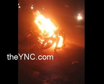 New Angle Shows Thief Burning Alive Next To His Motorcycle