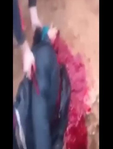Execution The Member DAESH Has His Throat Slit