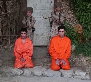ISIS Scum Use Children to Execute 2 Prisoners With Gun Shots
