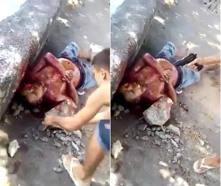 Man Brutally Stoned and Executed with Pistol Shots for Killing Wife and Son
