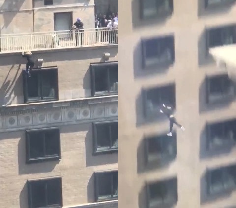  NEW VIDEO Great Angle: Woman Falling to Her Death from Hotel in Manhattan