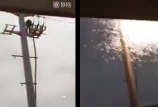 EXPLOSIVE Suicide in the Power Lines