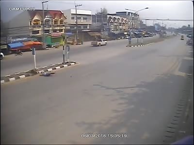 MAN WALKS AWAY AFTER BEING RUN OVER BY MOTORCYCLE 