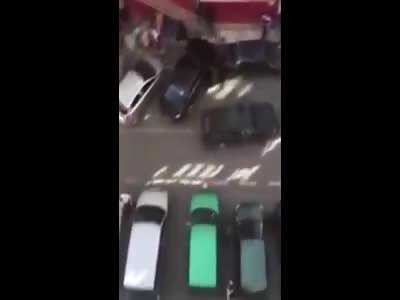 MAN RAMS 18 CARS  THEN THREATENS ANGRY MOB WITH MACHETE